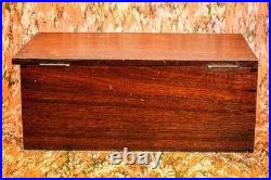 Interesting Antique Victorian Hand Painted Text Wood Storage Box Decor