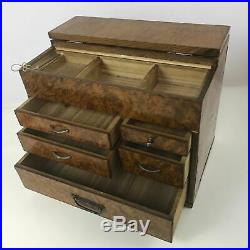 Japanese Antique Lidded 5 Drawer Tansu Mulberry Zelkova Wood Haribako Sewing Box