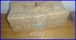 Jewelry Box with hieroglyphs Carving wood Ancient Egyptian Antiquities Egypt BC