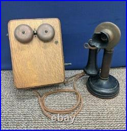 Kellogg Candle Stick Telephone Phone Ring Ringer Wall Box Antique 1901-1908