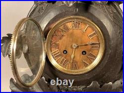 LARGE Antique Carved Bird German Black Forest Eagle Clock Japy Freres French