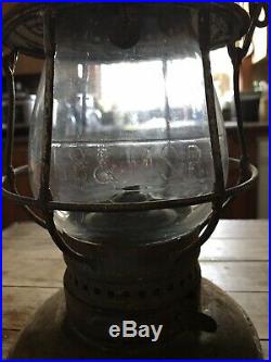 LS & MS Ry Railroad Lantern Vtg Bell Bottom Old Antique Cast Globe
