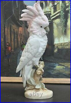 Large Antique Royal Dux Czechoslovakia Cockatoo 15.5inches tall
