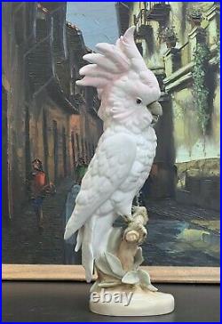 Large Antique Royal Dux Czechoslovakia Cockatoo 15.5inches tall
