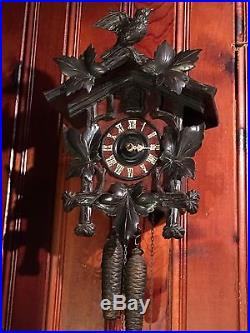 Large Early Antique German Black Forest Finely Carved Cuckoo Clock Phillip Haas