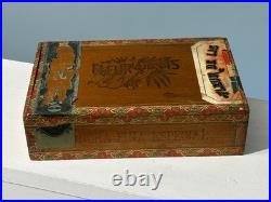 Late 1800s  antique Fleur De Lis cigar box Nicholas Kuhnen Iowa