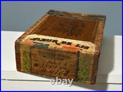 Late 1800s  antique Fleur De Lis cigar box Nicholas Kuhnen Iowa