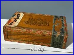 Late 1800s  antique Fleur De Lis cigar box Nicholas Kuhnen Iowa