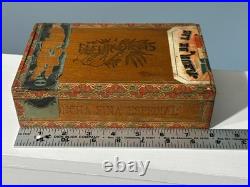 Late 1800s  antique Fleur De Lis cigar box Nicholas Kuhnen Iowa