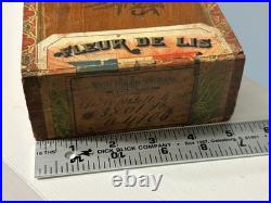 Late 1800s  antique Fleur De Lis cigar box Nicholas Kuhnen Iowa