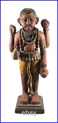 Lord Shiva Wooden Antique Vintage Old Statue Collectible Rare Handmade Piece