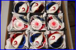 Lot Modern Glass Pictured Jumbo Indent Multicolor BALL Christmas Ornament Poland