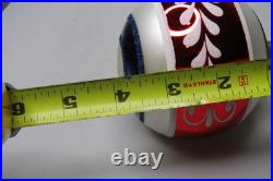 Lot Modern Glass Pictured Jumbo Indent Multicolor BALL Christmas Ornament Poland