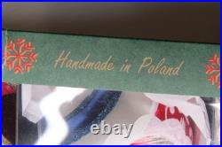 Lot Modern Glass Pictured Jumbo Indent Multicolor BALL Christmas Ornament Poland