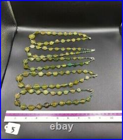 Lot Of 5 Old Beads Ancient Roman Glass Necklace String Antiquities
