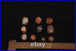 Lot Sale 10 Ancient Tibetan Himalayan Etched Carnelian Longevity Stone Beads