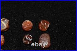 Lot Sale 10 Ancient Tibetan Himalayan Etched Carnelian Longevity Stone Beads