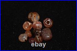 Lot Sale 10 Ancient Tibetan Himalayan Etched Carnelian Longevity Stone Beads