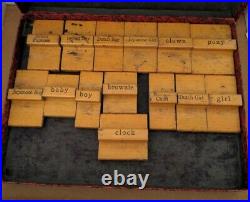 Lot antique stamping lot teachers set wooden stampers 1920-1930's