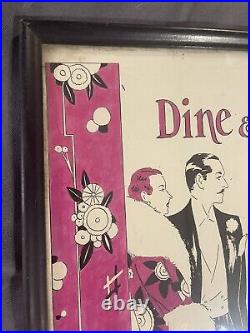 Lot of Antique Art Deco Period Night Club Advertising Painted Illustration Art