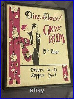 Lot of Antique Art Deco Period Night Club Advertising Painted Illustration Art