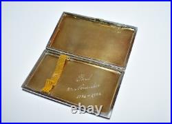 MAGNIFICENT Antique 900 Silver HP Purple Flowers ENAMEL GUILLOCHE Cigarette CASE