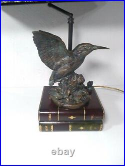 Maitland Smith Antique Collection Brass Hummingbird Sculpture Table Lamp Rare