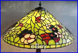 Massive 24 Bigelow & Kennard Stained Leaded Glass Lamp c. 1910 Signed antique