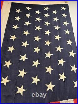 Massive Antique Original Spanish American War 1890's 45 Star US Flag 78 X 41