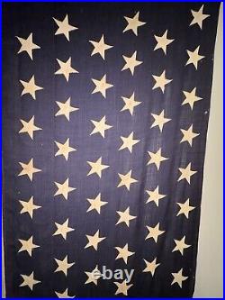 Massive Antique Original Spanish American War 1890's 45 Star US Flag 78 X 41