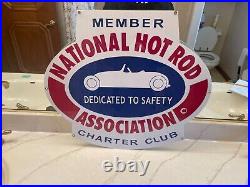 Member National Hot-rod Associayion Porcelain Enamel Sign 25 X 22