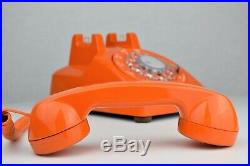 Meticulously Restored & Working Vintage Antique Telephone Bright Orange 500