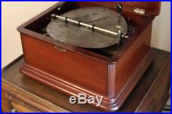 Mira Antique Single Comb 12 Inch Disc Mahogany Music Box One Disc Included