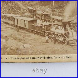 Mount Washington Railroad Trains Stereoview c1875 New Hampshire Railway RR B1165