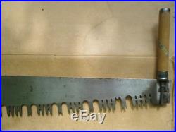 NOS Antique 2 Man ATKINS VICTOR No 225 Crosscut Saw Lance Perforated Cross Cut