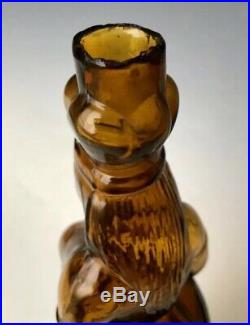 NR Antique Figural Bottle Browns Indian Queen Herb Bitters, Amber, Pat. 1867