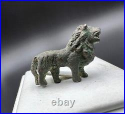 Near Eastern Antique Bactrian Bronze Lion Figure Collectables