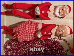 Nice! MR & MRS SANTA Vintage Set Christmas Knee Hugger Pixie Elf Japan Dec Shelf
