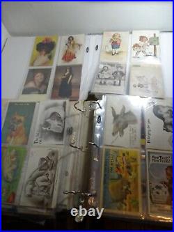 Nice Postcard Collection of Antique & Modern Dogs Betty Boop Presidents w Binder