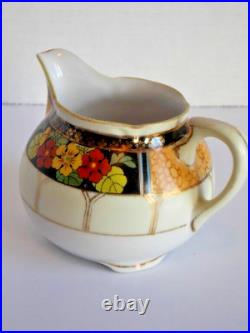 Noritake Antique Fine Porcelain Handpainted Tea For 1 Tea Pot Cream Sugar Japan