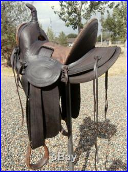 Old Antique High Back Loop Seat Cowgirl Horse Saddle by Victor Marden