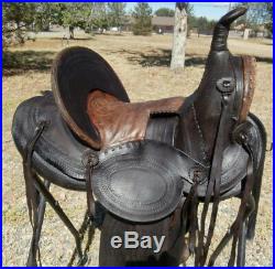 Old Antique High Back Loop Seat Cowgirl Horse Saddle by Victor Marden