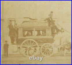 Old Antique Vtg Ca 1870s CDV Photograph of an Ominibus Style Stagecoach Nice