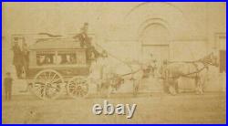 Old Antique Vtg Ca 1870s CDV Photograph of an Ominibus Style Stagecoach Nice