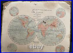 Old Vintage Rare Multi Color The World & Different Countries Maps Book