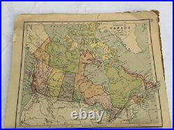 Old Vintage Rare Multi Color The World & Different Countries Maps Book