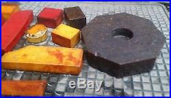 Orig. German Antique Old amber Bakelite / Catalin Block Sample pack 1000 Gramm