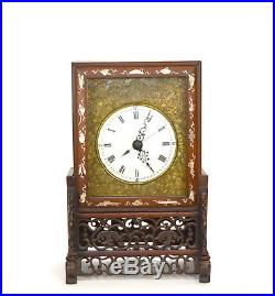 Original 1840 Antique Mother of Pear Inlaid Fusee Driven Chinese Bracket Clock