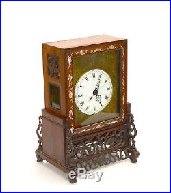 Original 1840 Antique Mother of Pear Inlaid Fusee Driven Chinese Bracket Clock