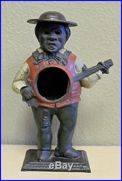 Original Antique 1870 Waterbury Sambo Banjo Player Blinking Eye Clock Case